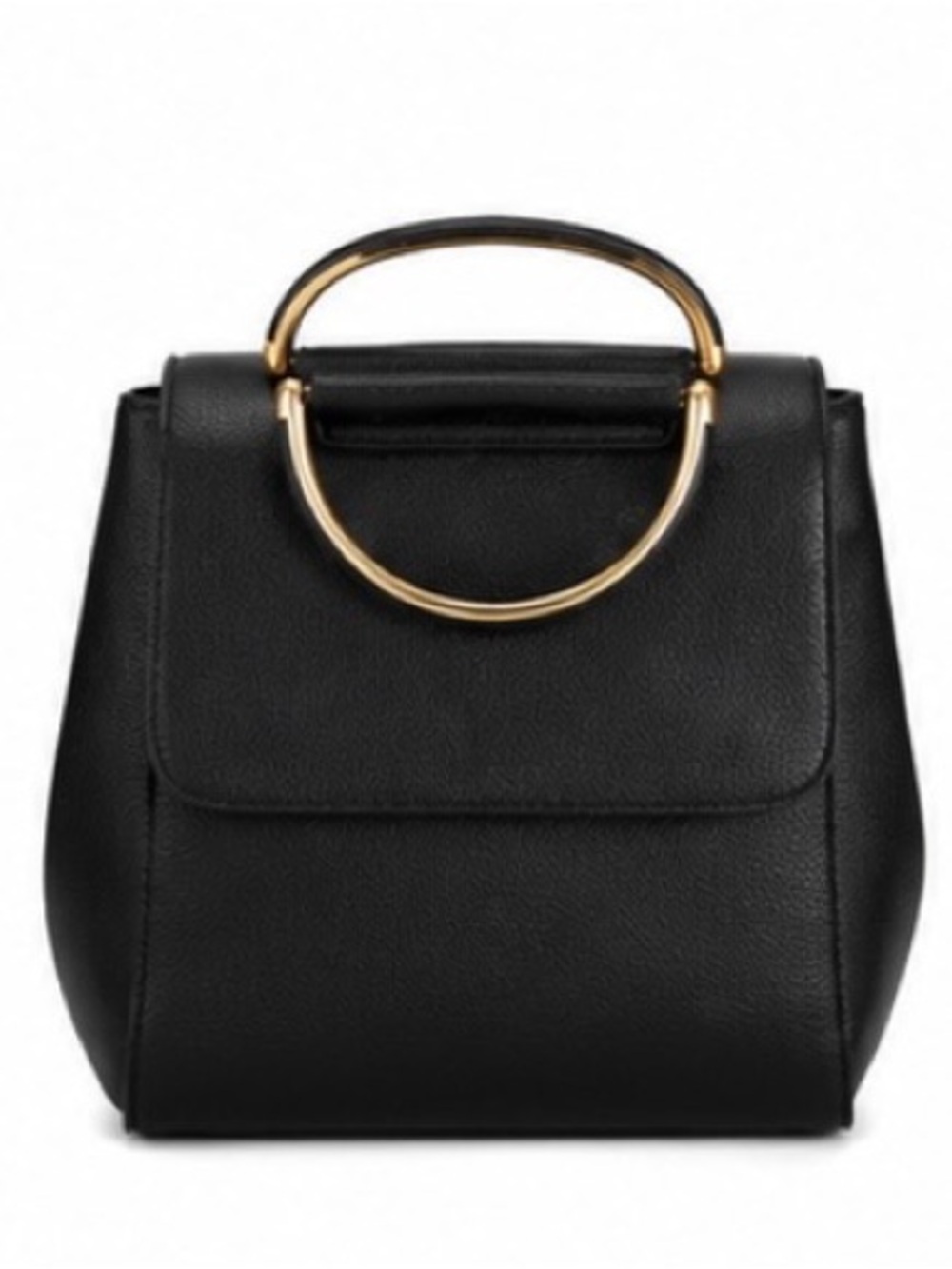 Miztique Black Convertible Backpack Purse Gold Ring Handle